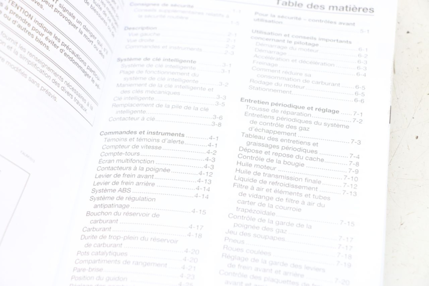 photo de USER MANUAL YAMAHA XMAX X-MAX ABS 125 (2017 - 2020) - Component detail